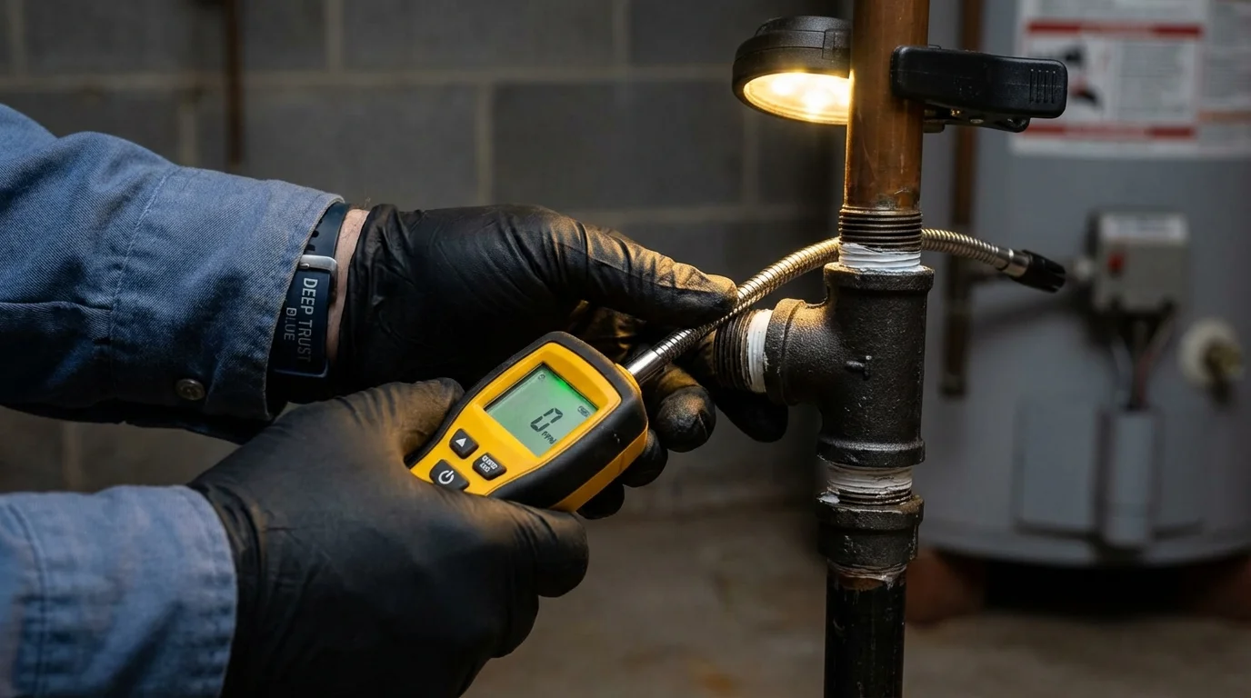 Gas leak detection with electronic sniffer by Johns Plumbing LLC in Tupper Lake